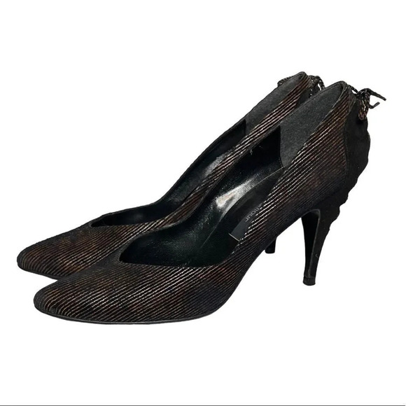 Stuart Weitzman | Suede 4” Heels Evening Wear Bow VTG 80’s - Picture 8 of 9